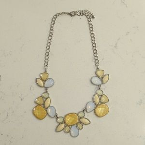 Amber and white jeweled necklace